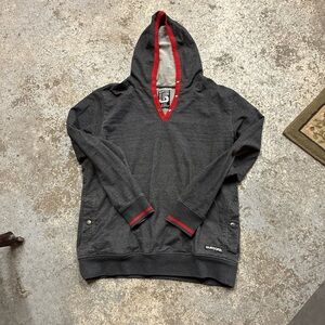 Burton Gray Hoodie with Red Trim